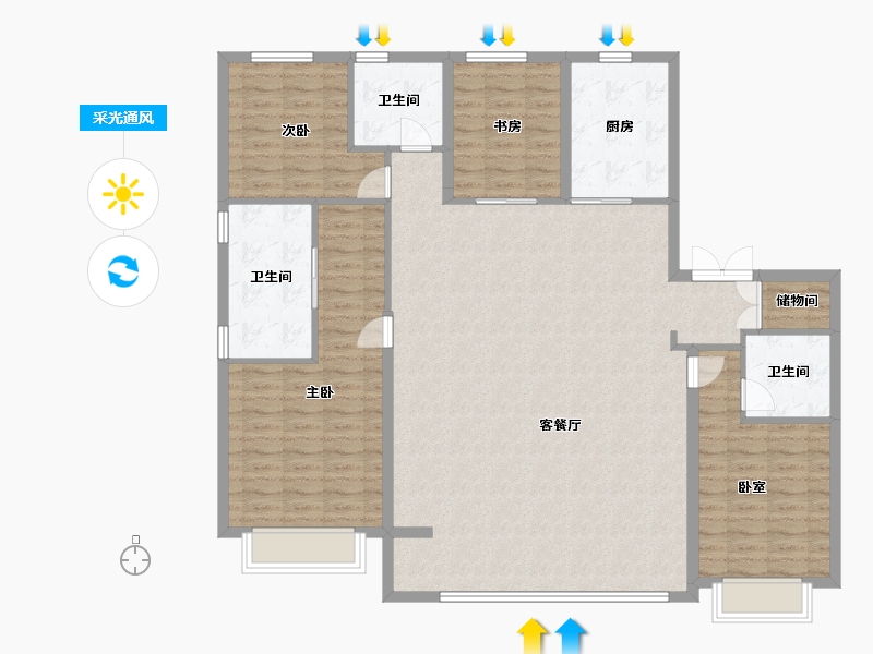 河北省-石家庄市-融创未来中心-148.80-户型库-采光通风