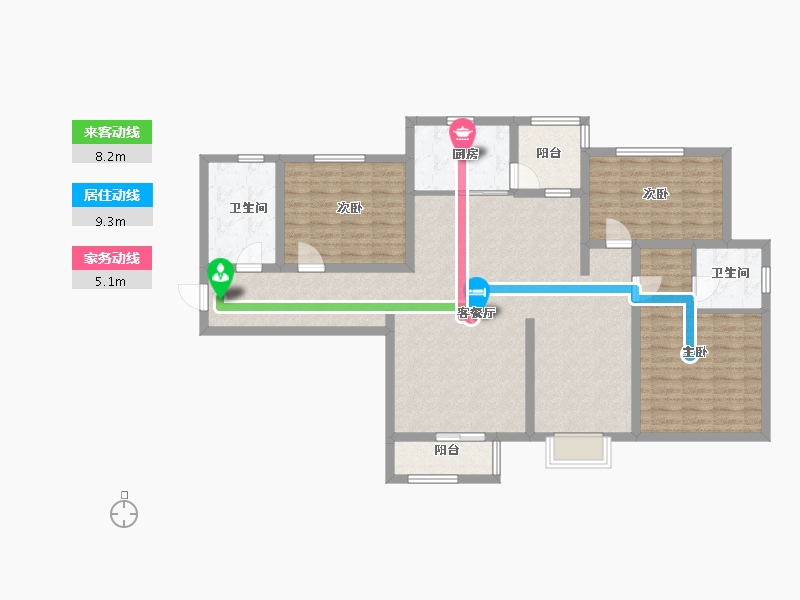 河北省-石家庄市-雅都园-120.99-户型库-动静线