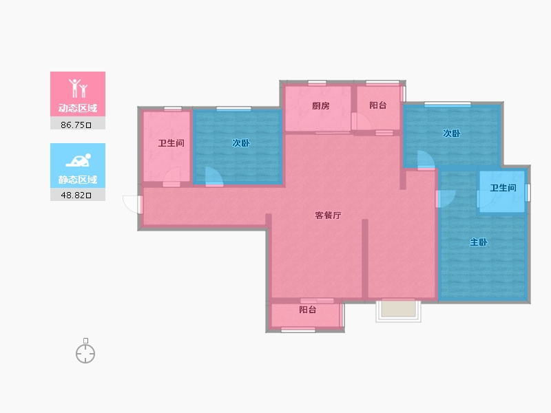 河北省-石家庄市-雅都园-120.99-户型库-动静分区