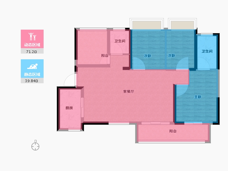 湖南省-长沙市-金科美苑-100.01-户型库-动静分区