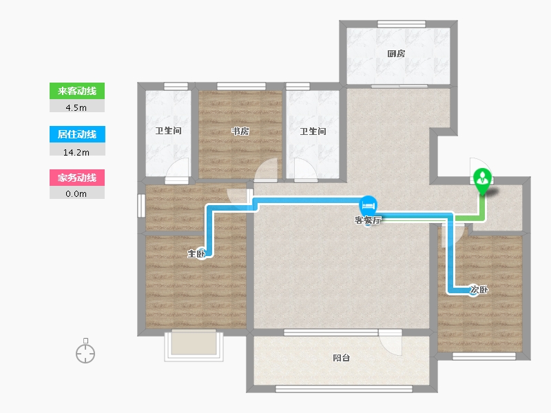 山东省-青岛市-融创影都壹號朗悦-105.00-户型库-动静线