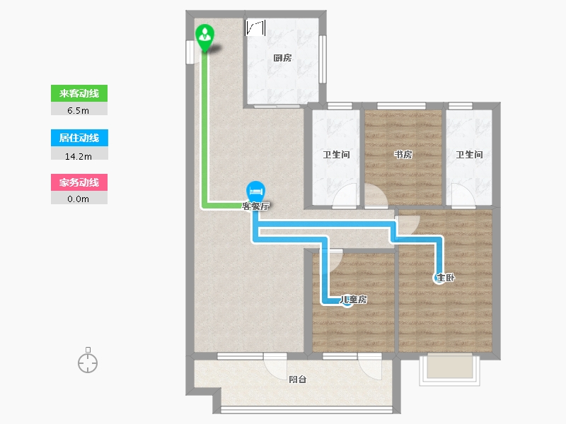 山东省-青岛市-碧桂园瑞源朗悦湾-95.00-户型库-动静线