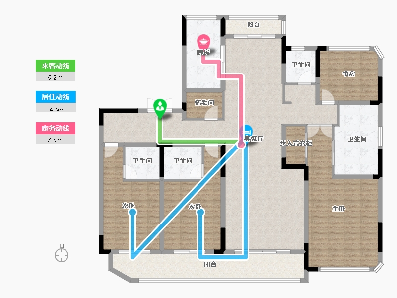 浙江省-绍兴市-金昌烟波飞鹭-194.89-户型库-动静线