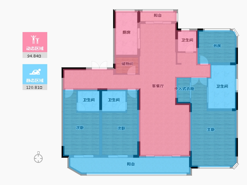 浙江省-绍兴市-金昌烟波飞鹭-194.89-户型库-动静分区