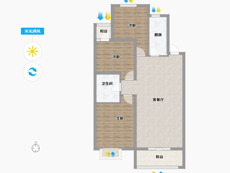 河北省-石家庄市-TENAHO世家-93.50-户型库-采光通风