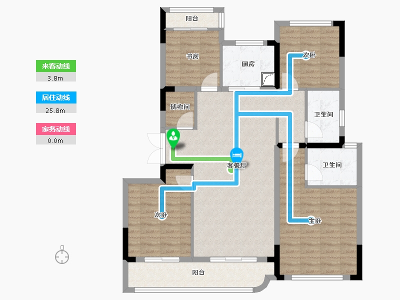 浙江省-绍兴市-金昌烟波飞鹭-109.37-户型库-动静线