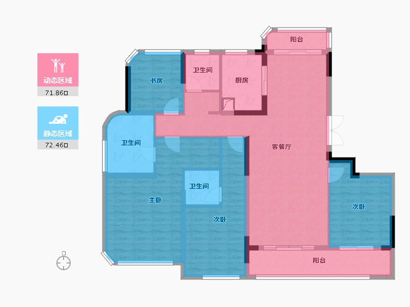 浙江省-绍兴市-金昌烟波飞鹭-129.72-户型库-动静分区