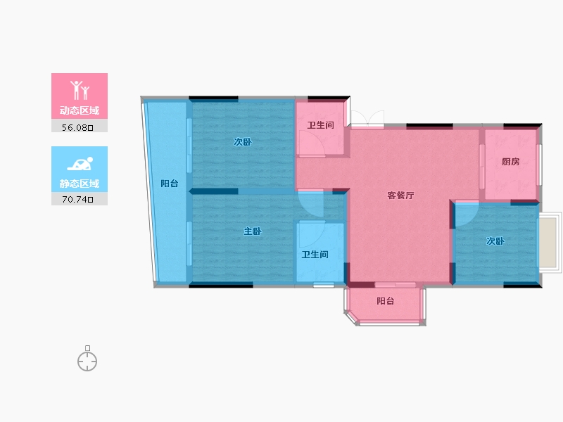 浙江省-温州市-方正珑玺-114.65-户型库-动静分区