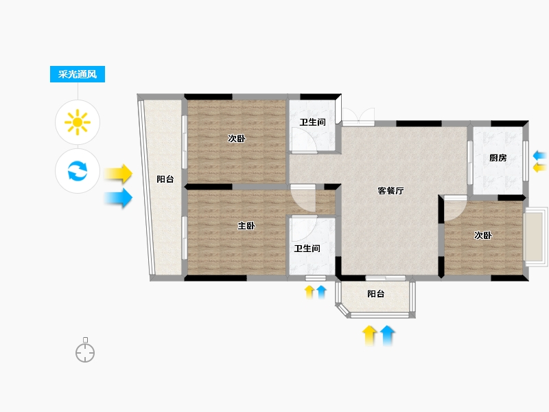 浙江省-温州市-方正珑玺-114.65-户型库-采光通风