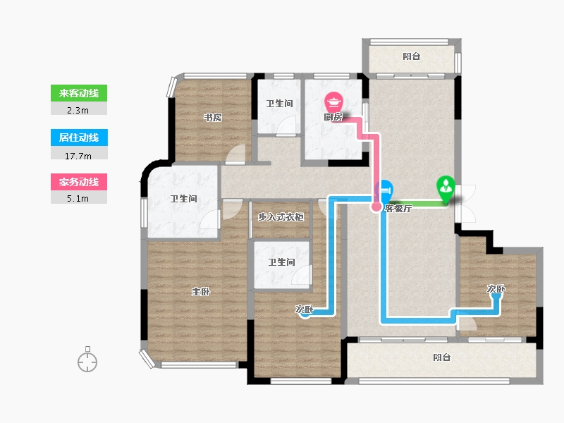 浙江省-绍兴市-金昌烟波飞鹭-149.41-户型库-动静线