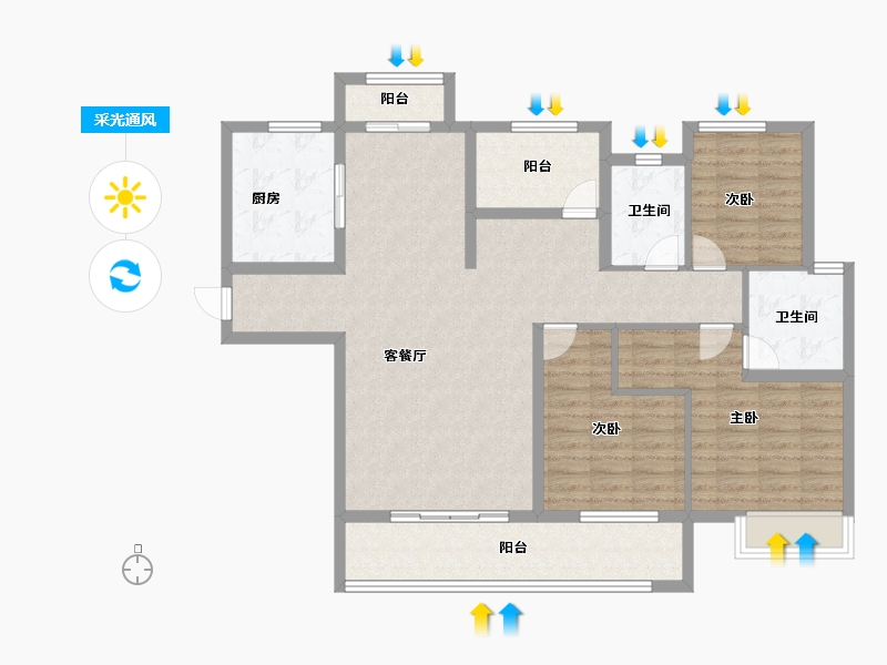 湖南省-长沙市-中建钰和城-114.40-户型库-采光通风