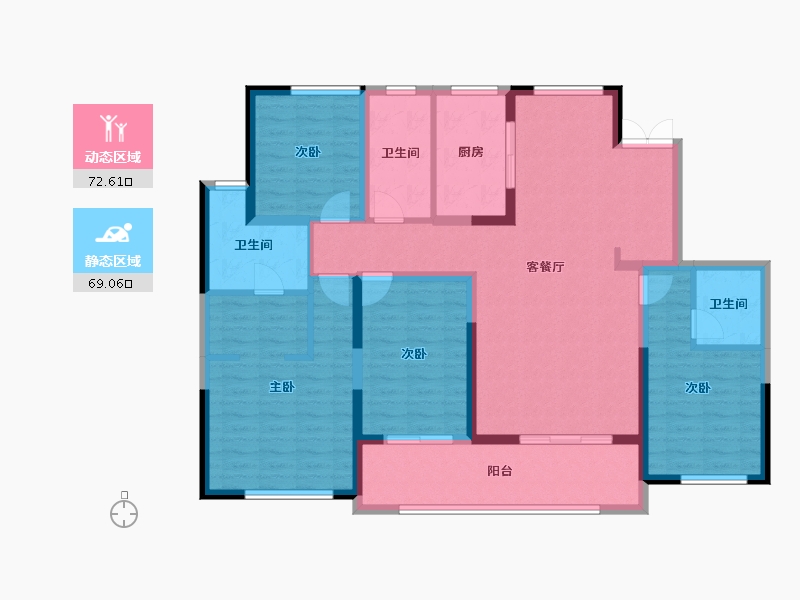 陕西省-咸阳市-中天诚品-126.79-户型库-动静分区