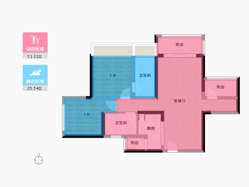 广东省-深圳市-佳兆业未来花园-70.63-户型库-动静分区