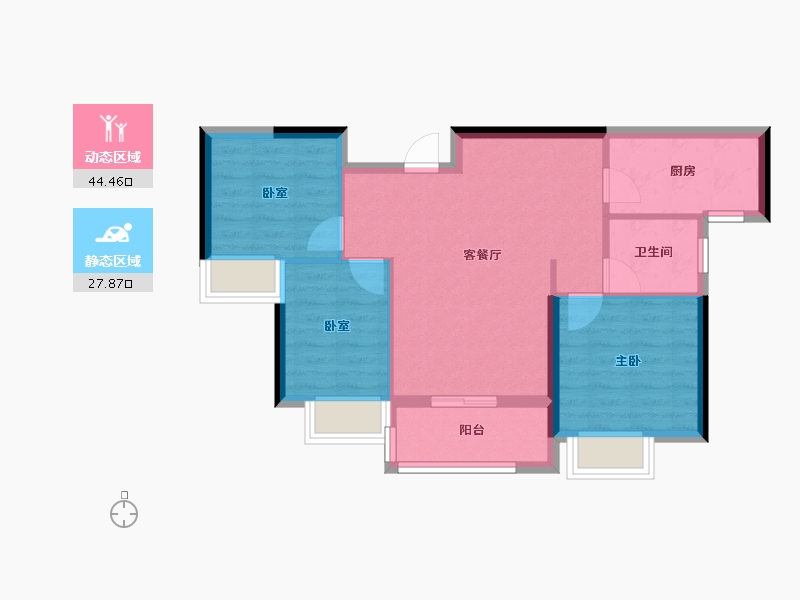 湖北省-武汉市-武汉恒大科技旅游城-64.79-户型库-动静分区