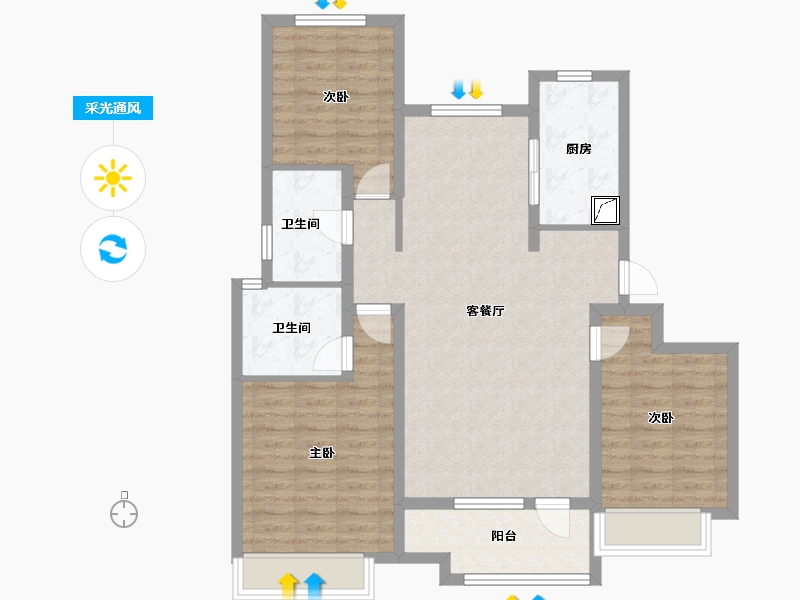 山东省-青岛市-和达智慧生态城-94.00-户型库-采光通风