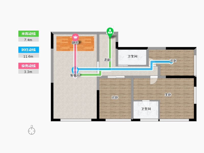 陕西省-西安市-水半湾·空中花园-111.47-户型库-动静线