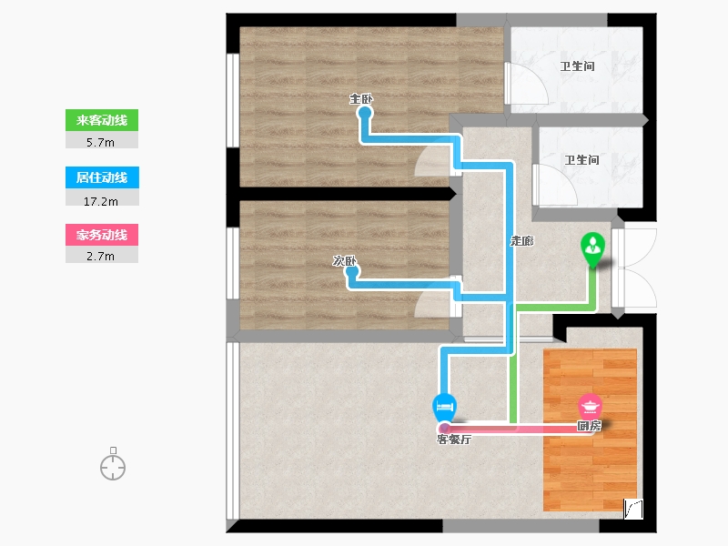 陕西省-西安市-水半湾·空中花园-66.27-户型库-动静线