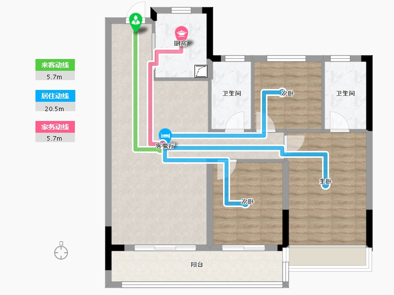 浙江省-绍兴市-和樾府-89.60-户型库-动静线