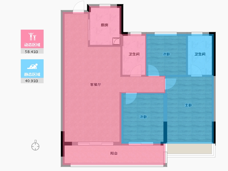 浙江省-绍兴市-和樾府-89.60-户型库-动静分区