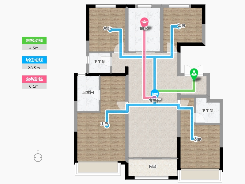 河北省-石家庄市-金辉长安云筑-113.60-户型库-动静线