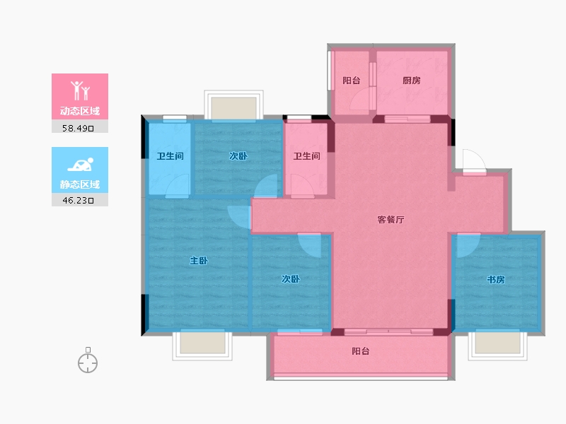 重庆-重庆市-未来城市-94.36-户型库-动静分区