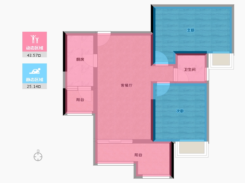 重庆-重庆市-中国摩-60.03-户型库-动静分区