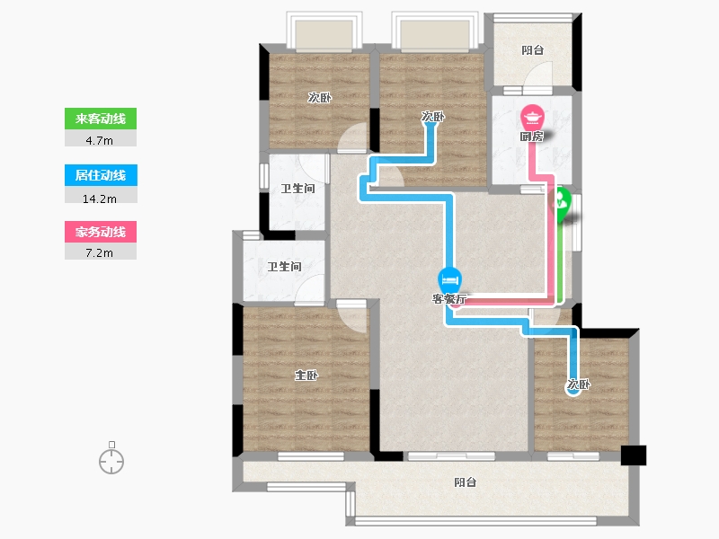 重庆-重庆市-华远海蓝城-101.70-户型库-动静线