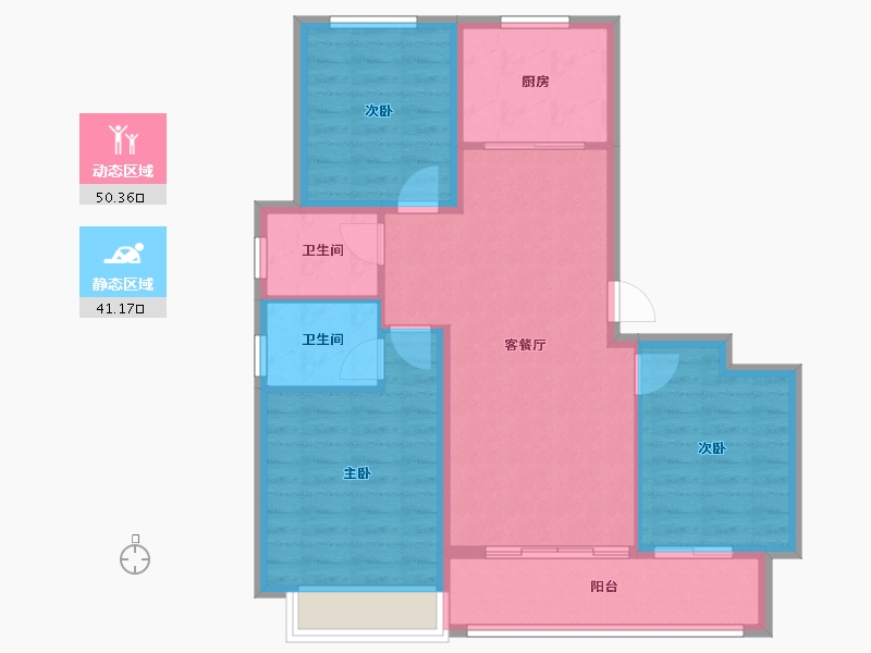 江苏省-常州市-三江花园-110.00-户型库-动静分区