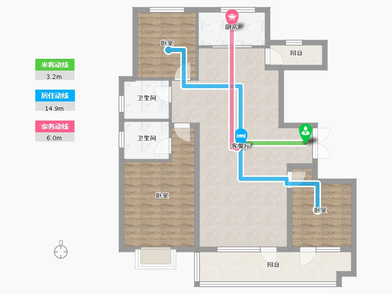 山东省-潍坊市-恒信阳光假日-106.35-户型库-动静线