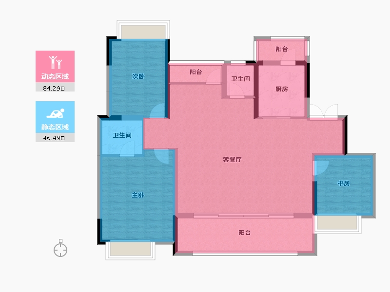 湖南省-长沙市-金科美苑-118.64-户型库-动静分区