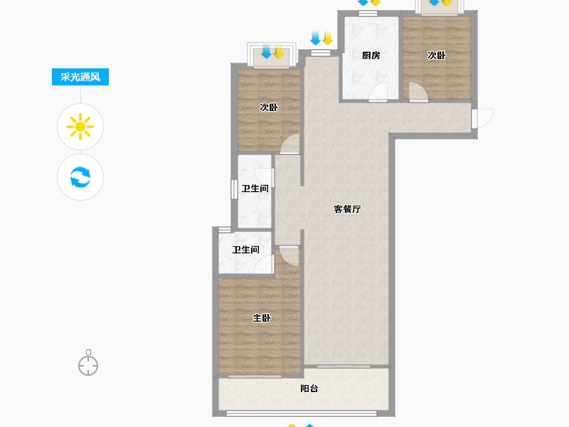 云南省-曲靖市-安厦十五城-120.00-户型库-采光通风