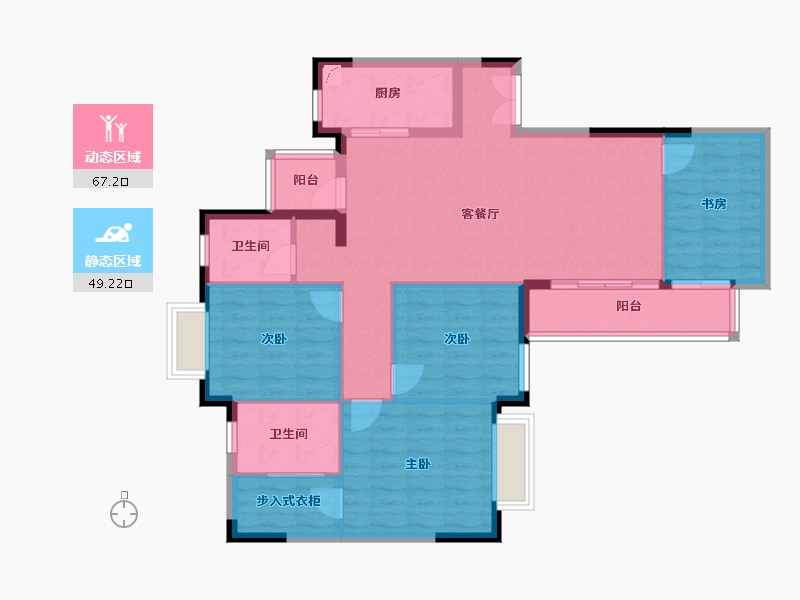 四川省-成都市-同森·翠叠森林-111.72-户型库-动静分区