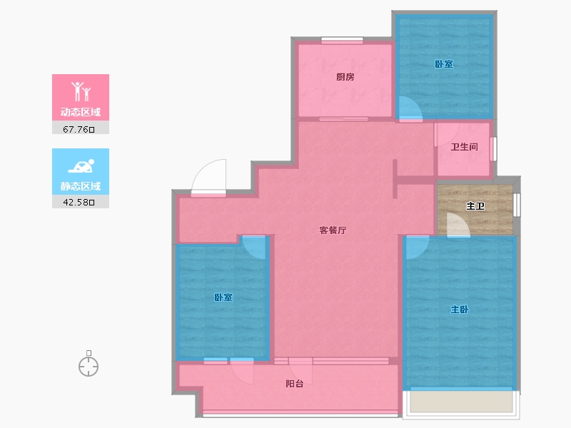 山东省-潍坊市-海通学府新苑-103.20-户型库-动静分区