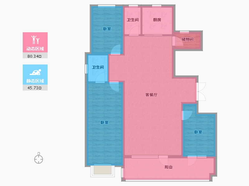 山东省-潍坊市-恒信阳光假日-113.51-户型库-动静分区