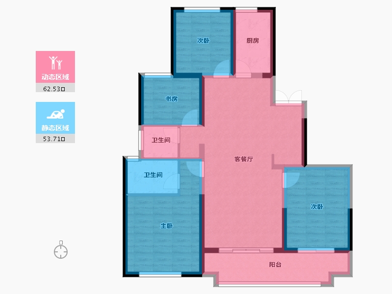 陕西省-咸阳市-中天诚品-104.27-户型库-动静分区