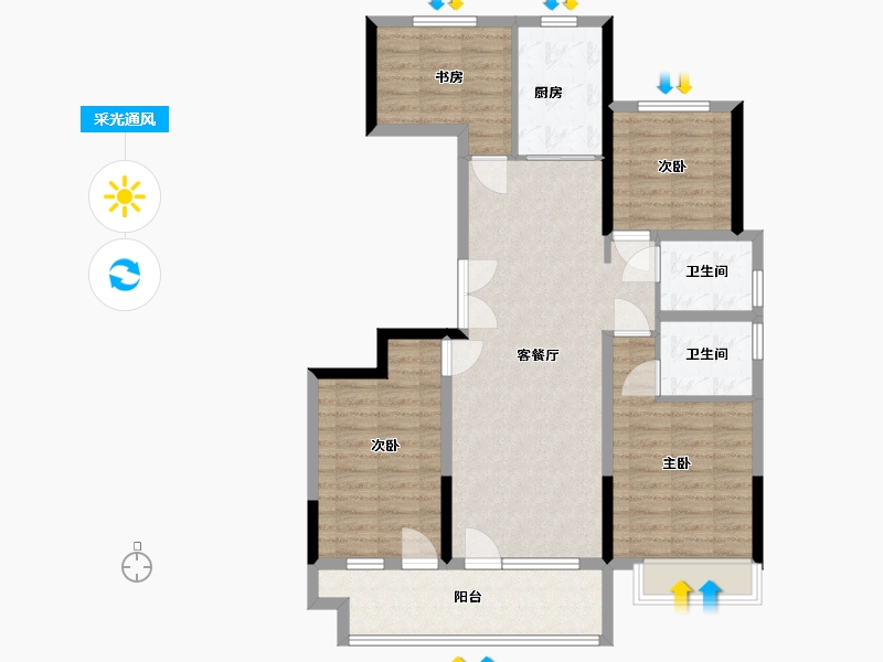 山东省-青岛市-双利城央府-100.00-户型库-采光通风