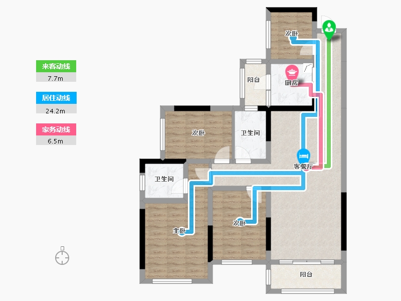 四川省-南充市-富春山居-93.20-户型库-动静线