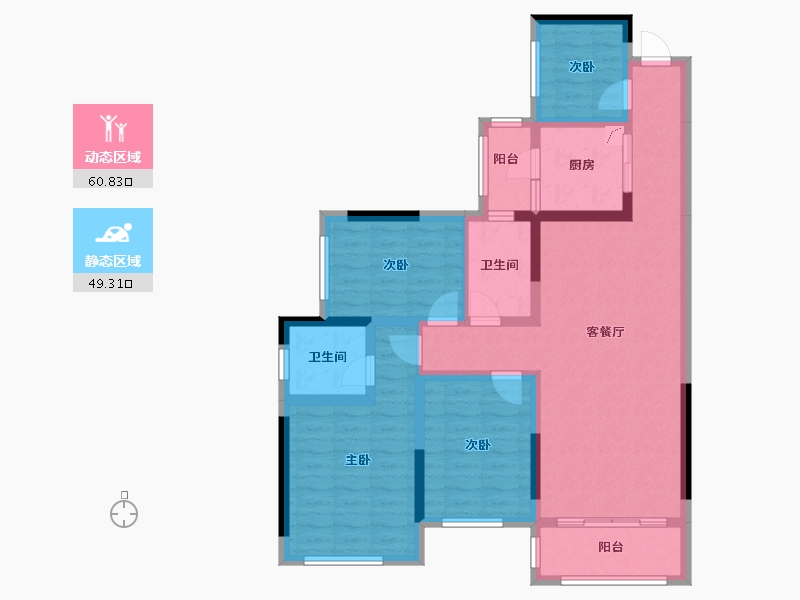 四川省-南充市-富春山居-93.20-户型库-动静分区