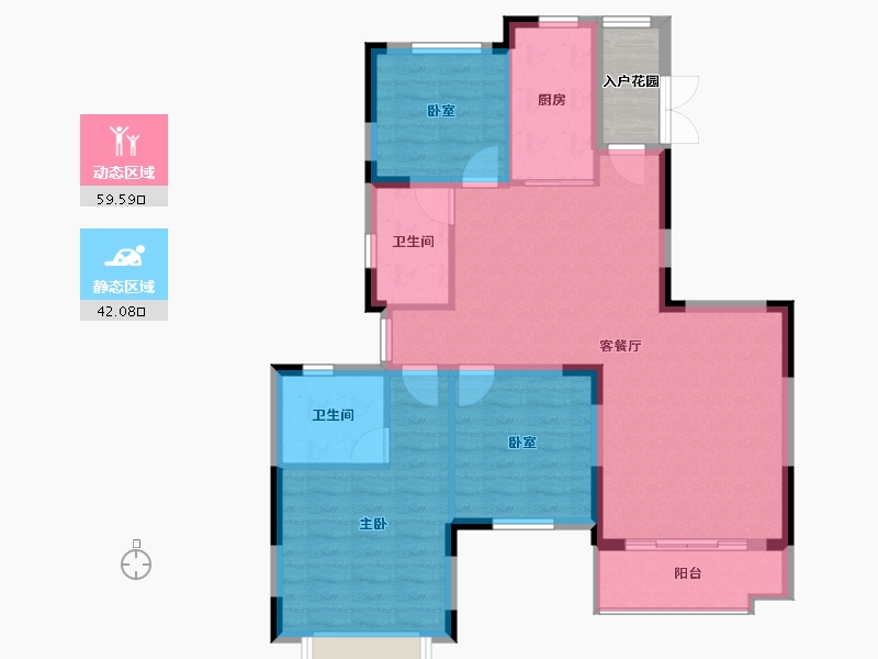 重庆-重庆市-忠县恒大悦珑湾-95.51-户型库-动静分区