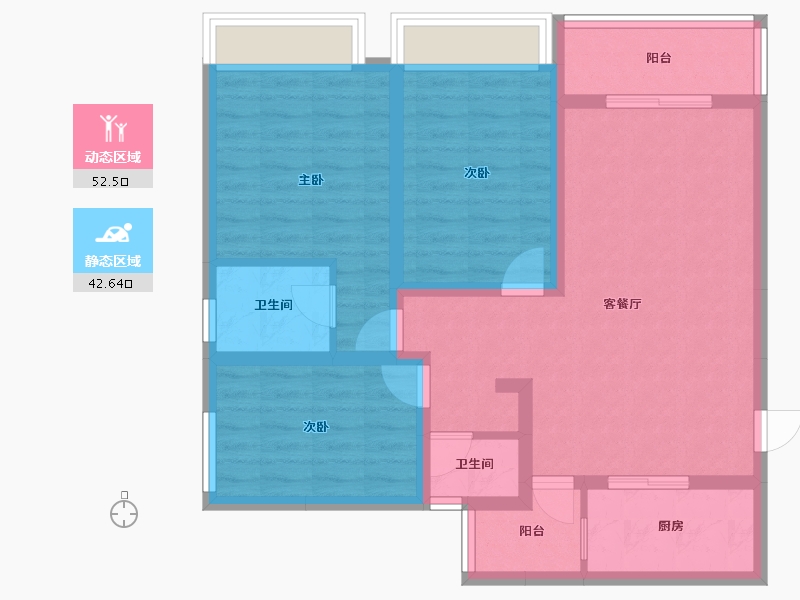 重庆-重庆市-中国摩-84.15-户型库-动静分区