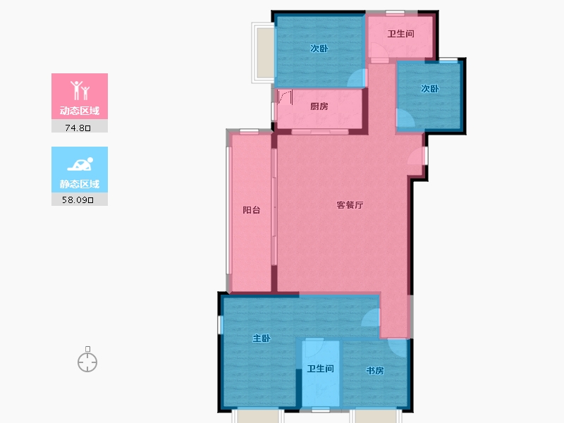 云南省-昆明市-俊发文倾苑-120.00-户型库-动静分区