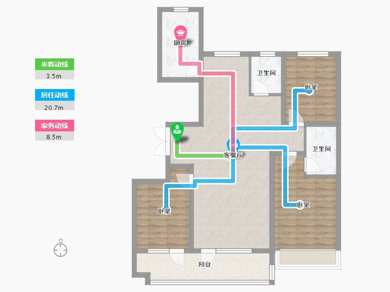 山东省-潍坊市-恒信阳光假日-100.10-户型库-动静线