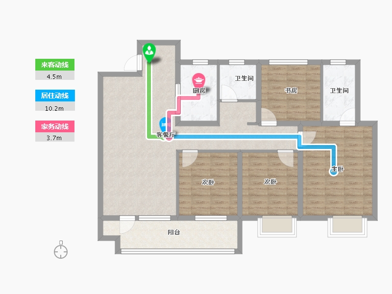 山东省-青岛市-卓越青岚郡-105.60-户型库-动静线