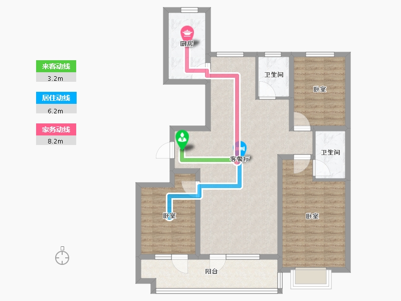 山东省-潍坊市-恒信阳光假日-97.60-户型库-动静线