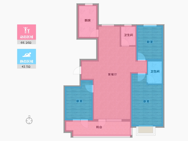 山东省-潍坊市-恒信阳光假日-97.60-户型库-动静分区