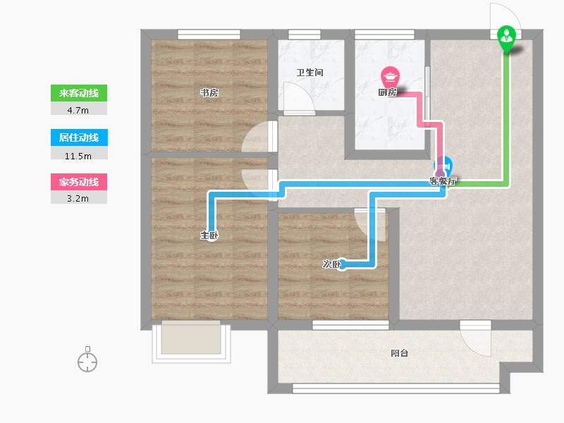 山东省-青岛市-卓越青岚郡-71.20-户型库-动静线