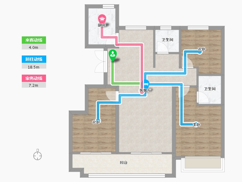 山东省-青岛市-恒信风华尚品-85.60-户型库-动静线