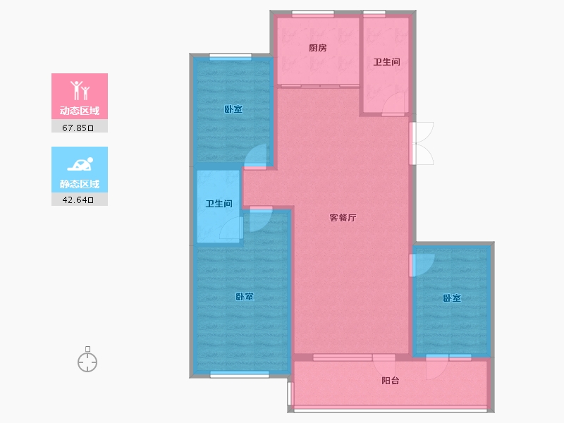 山东省-潍坊市-恒信阳光假日-99.50-户型库-动静分区