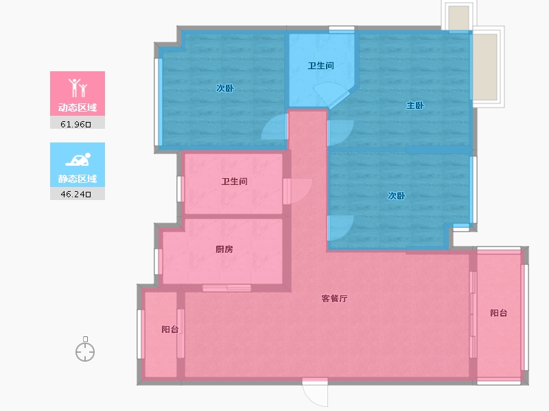 湖南省-永州市-永州一号花园-97.00-户型库-动静分区