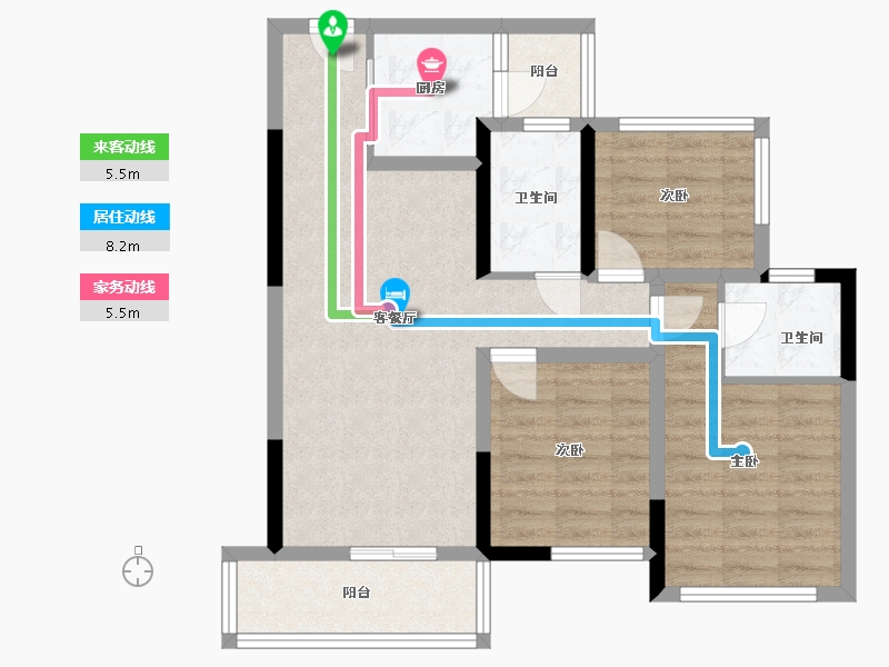 四川省-绵阳市-领地观江府-80.00-户型库-动静线